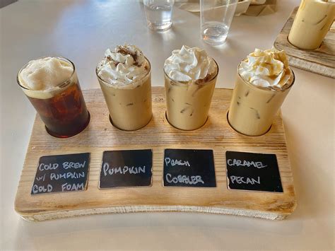 Flight coffee - At Pourfavor we are famous for our coffee flights! Hot, Iced, and Flavors of your choice! COACH FLIGHT Our signature coach flight includes a latte, mocha, macchiato and cold brew. Have fun with the flavors and make it your own! FIRST CLASS FLIGHT Our First…. 